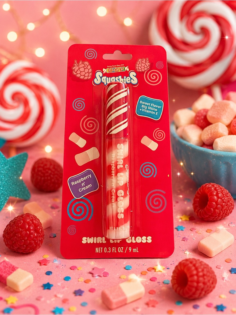 Swirl Lip Gloss - Raspberry n' Cream - Red
